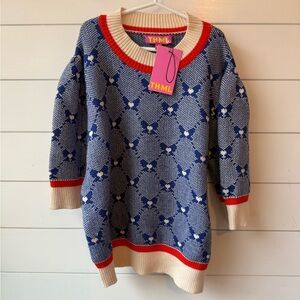 THML Blue and Red short sleeve sweater small NWT